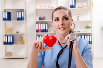 Female doctor cardiologist working in the clinic 