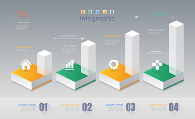 Infographics design template with icons, process diagram, vector eps10 illustration