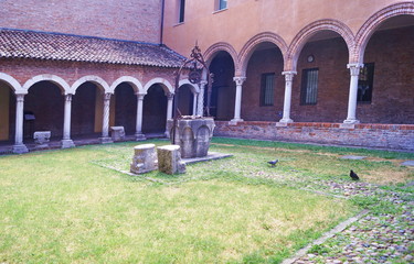 Cloister of San Romano in the cathedral museum of Ferrara, Italy