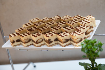 Small snacks on the table in the restaurant