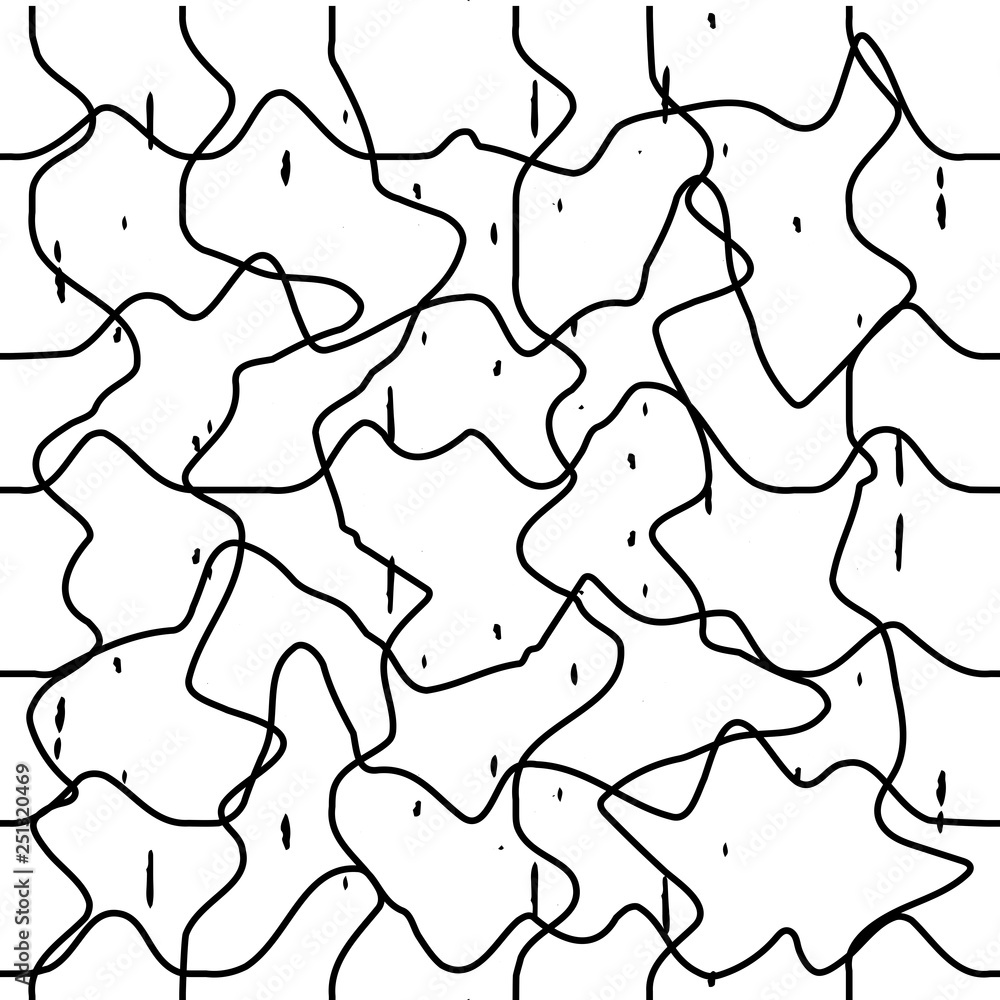 Poster abstract wavy line pattern, seamless vector geometric background.