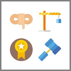 Fototapeta premium 4 strong icon. Vector illustration strong set. hammer and winch icons for strong works