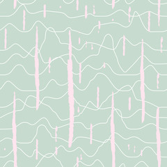 Abstract wavy line pattern, seamless vector geometric background.