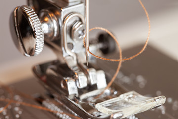 Sewing machine closeup