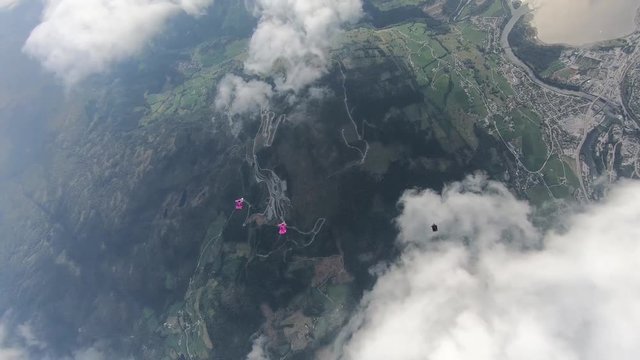 Wingsuit skydiving over Norway