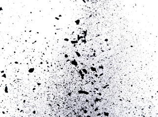 Black powder explosion on black background. Freeze motion.