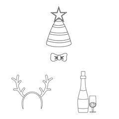 Vector design of party and birthday logo. Collection of party and celebration stock vector illustration.