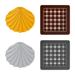 Isolated object of biscuit and bake logo. Collection of biscuit and chocolate stock symbol for web.
