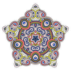 Elements oriental pattern, vector illustration. Islam, Arabic, Indian, turkish, pakistan, chinese, ottoman motifs. Design element for greeting card, banner or poster in oriental style. - Vector