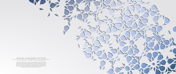 Modern arabesque floral cold pattern arabic background template vector