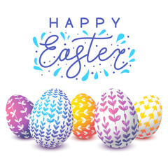 Easter eggs with floral ornate