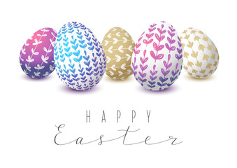 Easter eggs with floral ornate