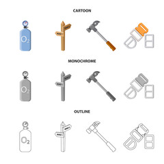 Isolated object of mountaineering and peak logo. Set of mountaineering and camp vector icon for stock.