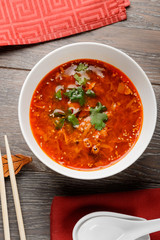 Bowl of spicy soup
