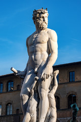 Statue of the Neptune - Roman God - Florence Italy