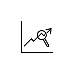 Thin lines icons  of analysis,Chart magnifier