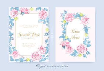 Wedding Cards with Floral Composition.