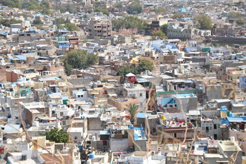 Fototapeta premium View over Jodhpur seen from Mehrangarh fort in India