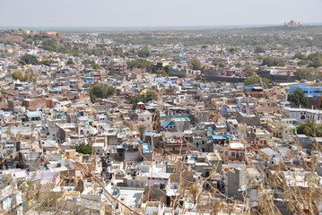 Fototapeta premium View over Jodhpur seen from Mehrangarh fort in India