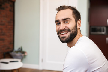 Close up of a smiling young man