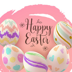 Easter card with hand painting eggs