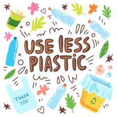 Use less plastic ecological zero waste concept