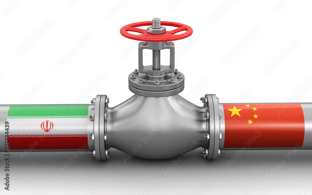 Poster pipeline with flags. image with clipping path