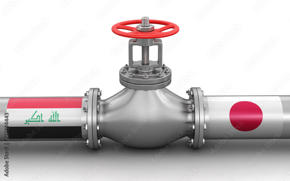 Poster pipeline with flags. image with clipping path