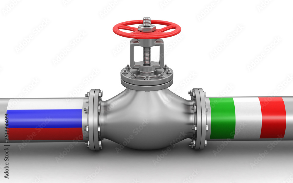 Poster pipeline with flags. image with clipping path