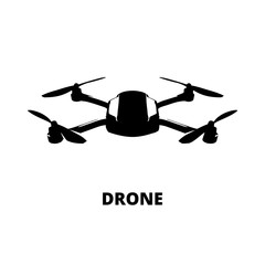 Quadcopter icon. Drone concept symbol design isolated on white background. Vector illustration.