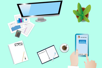 Electronic Prescription in Practice Concept Vector