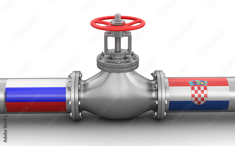 Poster pipeline with flags. image with clipping path