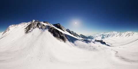 VR 360 camera on the Tops of the Mountains