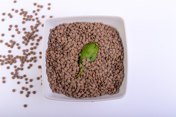 lentils in the dish