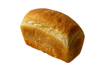 loaf of white bread on a white background, isolated.