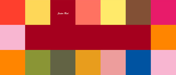 2019 Jester Red, color palette, fashionable colors, abstract pattern