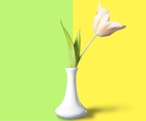 Different color tulips on background