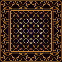 Decorative Pattern With Geometric Ornament. Perfect For Printing On Fabric Or Paper. Vector Illustration. Black bronze color