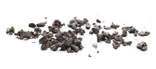 Coal ash isolated on white background