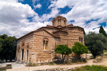 Naklejka premium Church of Holy Apostles and the Temple of Hephaestus