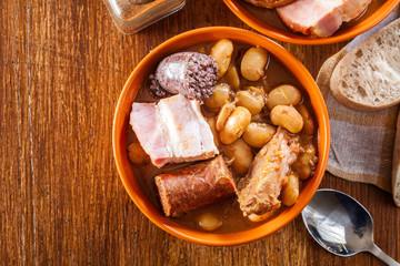 Bowl with fabada asturiana