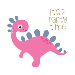 It's a party time. Cute dinosaur