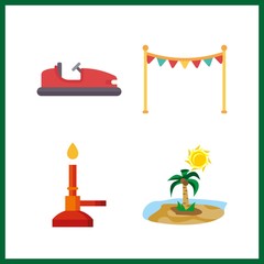 4 ground icon. Vector illustration ground set. bunser burner and island icons for ground works