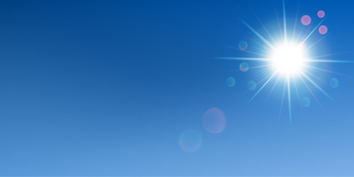 Blauer Hintergrund Himmel und Sonne