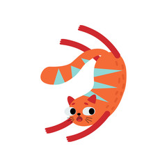 Funny Red Cat, Cute Animal Pet Character Vector Illustration