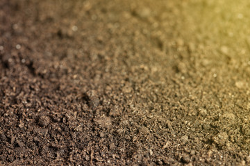 Soil background with light spot