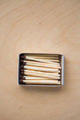 matchbox on the wood ground