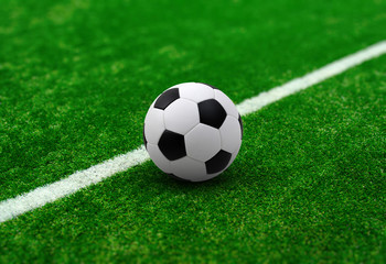 Plakat Soccer ball on the field