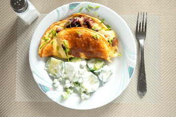 morning breakfast eggs bacon delicious table meal