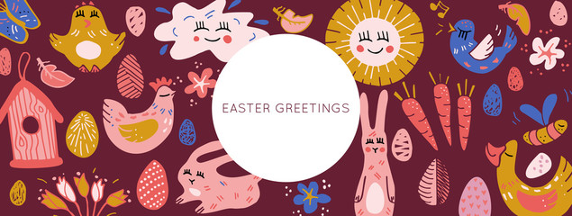 Easter and Spring vector set